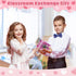Bailiyake 24 Set Valentines Day Cards for Kids Classroom,Fingertip Spinner Sensory Toys with Cards,Transformable Chain