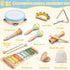 Set 3 4 5 Baby Musical Instruments Montessori Wooden Music Toys for Toddlers Neutral Color Percussion Music Kit