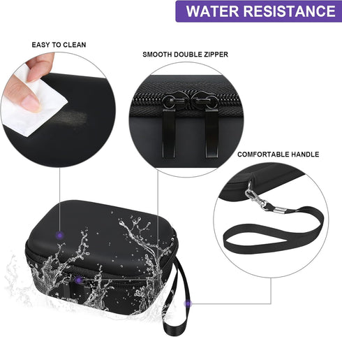 Hard Carrying Case for Bitzee Interactive Toy Digital Pet, Black+Purple Protective Storage Case with Zipper Pocket
