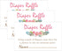 Pink Flowers Diaper Raffle Tickets - 50 Baby Shower Game Cards for Invitation Inserts