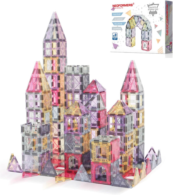 Magnetic Tiles 40pcs Magnet 3D Building Tiles Kids Toys for 3-8 Years Old Boys Girls, Educational Learning Set