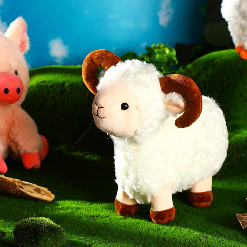 5 Pack Farm Plush Animals Set - 10 Inches Soft Stuffed Barnyard Animals Toy for Birthday Party Decoration Supplies