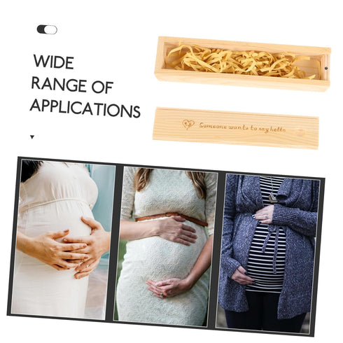 Lidded Wooden Pregnancy Test Keepsake Box Newborn Announcement Storage Container for Cherished Memories Delicate