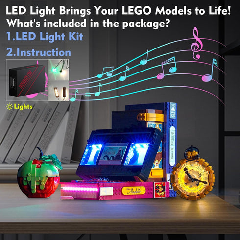 LED Light Kit Compatible with Lego Villain Icons 43227 - Music Version Creative Lighting Set (Lights Only)