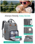 Backpack (26-36L), Qualyphant Extra Large Diaper Bag for Two Kids Twins - Expandable Baby Bag Dual Big Compartments