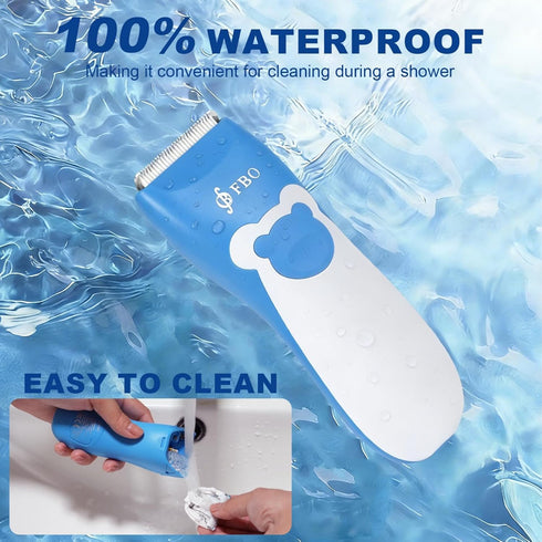 Trimmer, FBO Baby Hair Clipper, Professional Quiet Waterproof Painless Body Hair Multi-Purpose Grooming Kit