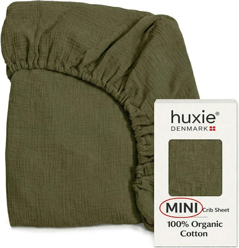 Mini Crib Sheets - Organic Cotton Muslin Fitted Crib Sheet Fitted for