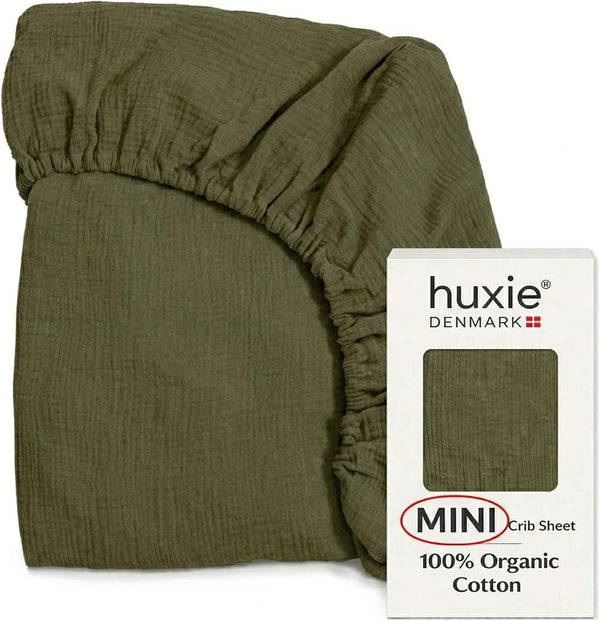 Mini Crib Sheets - Organic Cotton Muslin Fitted Crib Sheet Fitted for
