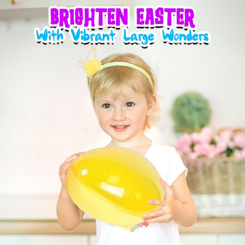 12 Pack 7 Inch Fun Express Large Easter Eggs - Jumbo Fillable Plastic Easter Eggs for Easter Egg Hunt | Extra Large