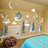 Dragon Wall Stickers,Peel and Stick Colorful Flying Dragon,White Clouds, Stars.Tree Self-Adhesive MuralRemovable Wall