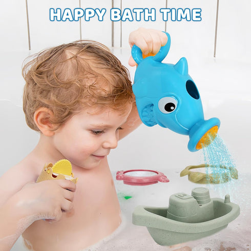 Baby Bath Toys for Toddlers 1-3, 14 Pcs Mold Free Bathtub Toys for Kids Age 2-4, Water Table Toys