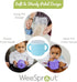 WeeSprout Snack Containers, Set of 2 Food Grade Silicone Cups with Spill-Proof Tops for Toddlers and Babies