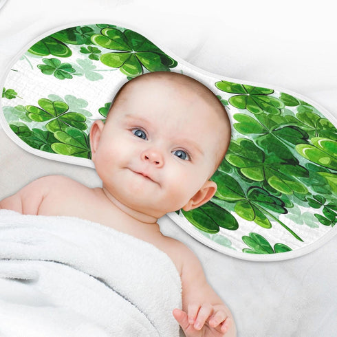 YETTASBIN St. Patrick's Day Clover Muslin Baby Burp Cloth, Super Soft Absorbent Cotton Burp Rag Baby Bibs Feeding Cloth