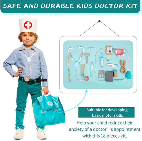 Play Doctor Set for Kids - 18 PCS Doctor Playset for Toddlers, Dentist Kit, Doctor Role Play Set for Ages 3-6