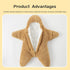 HEVOY Baby Starfish Onesie, Thick Imitation Fleece Starfish Newborn Sleeping Bag, Infant Footie Jumpsuit Winter Warm