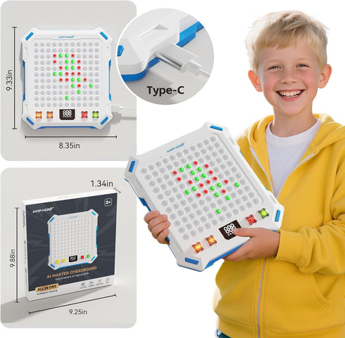 Lqqyee 14 6-12 Kids Smart Chess Board Games ,Built-in Strategy Handheld Puzzle Game,Portable Travel Games for Kids Ages