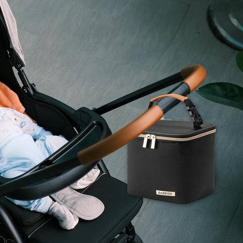 Insulated Bottle Bag with Ice Pack, Fits 4 Large Baby Bottles Up to 5 Ounce, Cooler Bag for Nursing Moms