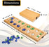 Point Games Solid Wood Deluxe Mancala - Folding Board Game with Metal Latch and Glass Marbles, Portable Strategy Game