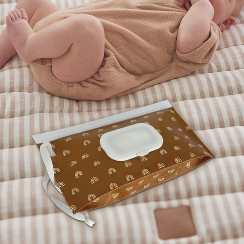 lethooly 3-Pack Baby Wipe Holder,Wipe Dispenser, Portable Refillable Wipe Container,Reusable Travel Baby Wipes Case