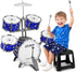 Upgraded Kids Drum Set for Toddlers Plastic Musical Jazz Drum Instruments Kit