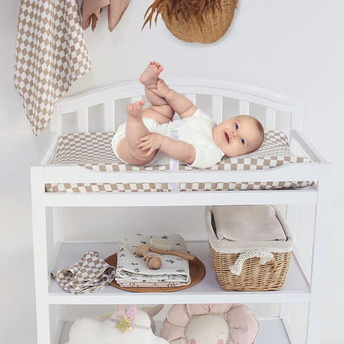 70% 30% 16"x32" LifeTree Muslin Changing Pad Cover for Baby Girls Boys, Viscose from Bamboo and Cotton, Diaper Change