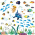 Creative 3D Ocean Fish Wall Sticker, Removable DIY Under The Sea Coral Grass Decal for Kids Nursery Decor