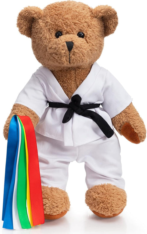 HollyHOME Karate Bear Stuffed Animal Teddy Bear in Karate Uniform Unique Toy