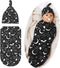 Halloween Baby Stuff Swaddle Blanket Hat Set, Soft Bat Moon Newborn Sleeping Sack Receiving Blanket Shower Gift