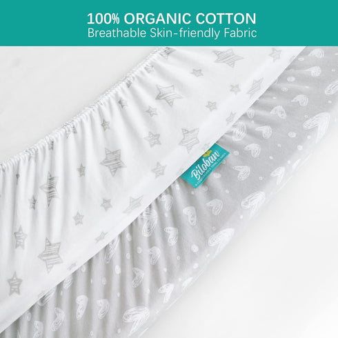 Pack 2 Pack,100% 38" 25" Waterproof n Play Fitted Sheets Cotton Mini Crib Mattress Cover Protector X Fits for Baby