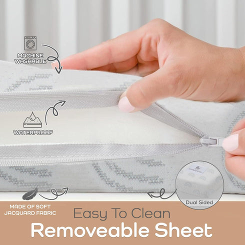 Pack 38" 26" Waterproof and Play Mattress Topper - x | Roll Up Style - Breathable Soft Memory Foam - Portable Playard
