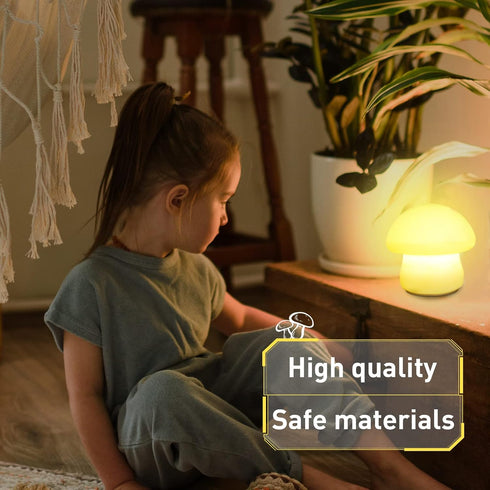 MUID Dimmable Mushroom Lamp, Rechargeable Night Light, Multi-Color LED Mushroom Nightlight, Nightlamp
