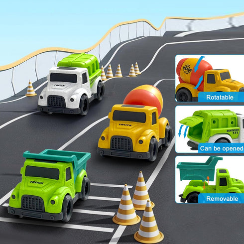 Baimiby 3 4 5 6 Set 3-4 Toddlers Toys Truck for Year Old, Toddler Car Toys Dump Truck Toys and Mixer Cement