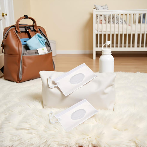 Mozff 2Pcs Set Baby Wipe Case Travel Holder Keeps Wipes Moist of Wet Diaper Wipes Holders Cases Portable Travel On The
