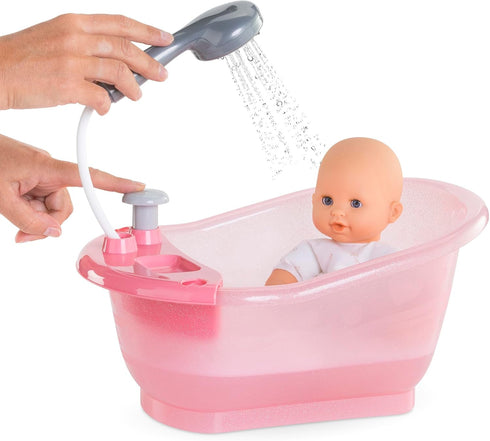 Corolle Baby Doll Bathtub with Shower - Accessory Play Set for 12" & 14" Dolls in Pink