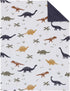 NOJO Little Love Dino White, Navy, and Tan Palm Trees Super Soft Baby Blanket by NoJo
