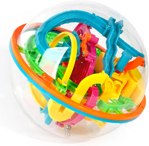 3 Otters 3D Puzzle Ball, Large Interactive Maze Game with 138 Obstacles, Educational Sphere Game Ball for Boys