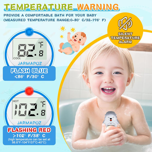 Baby Bath Thermometer for Newborn, Floating Toy for Bathtub Safety, Room Temperature Thermometer in Fahrenheit and