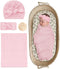 Stretchy Baby Swaddle Blanket and Headband Set, Newborn Receiving Blankets with Matching