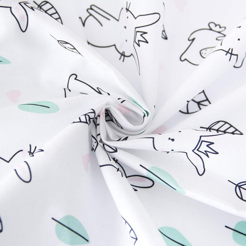Mini Crib Pack and Play Fitted Sheets, Breathable Microfiber Stretchy Playard Sheets for Graco, Lovely Bunny for Boys