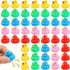 50 Pcs Multicolor Mini Rubber Ducks Bath Toy, Float Duck Baby Bath Toy for Shower Birthday Party Christmas Favors