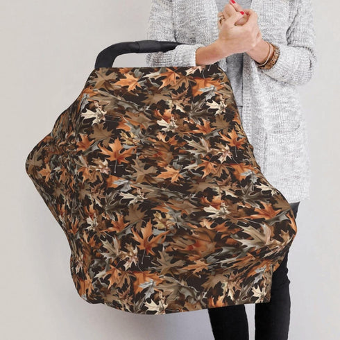 Hunting Camo Leave Baby Car Seat Canopy Nursing Cover for Breastfeeding Multi-Use Infant Carrier Carseat All Season