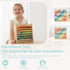 18M+, FReniland Wooden Activity Cube - Double-Sided Abacus & Alphabet Flip Tiles for Toddlers Educational Learning Toy