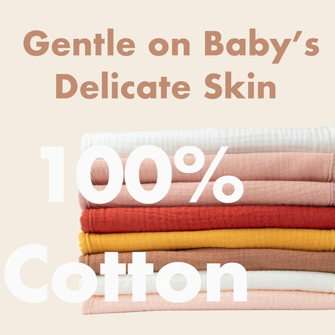 COOROBIN 8 pack-Muslin 100% Baby Bibs, Cotton Baby Bandana Drool Bibs, Ultra Soft & Absorbent for Newborns & Infants