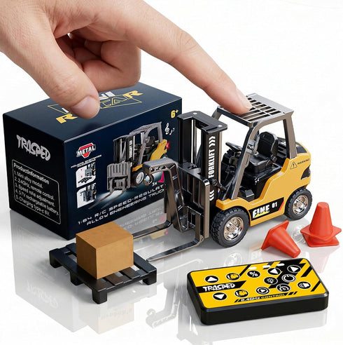 TOPMVP 1/64 MINI RC Forklift Toy,Remote Control Forklift Truck with Lights & Sounds,2