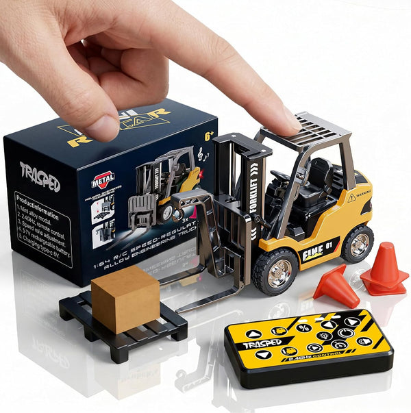 TOPMVP 1/64 MINI RC Forklift Toy,Remote Control Forklift Truck with Lights & Sounds,2