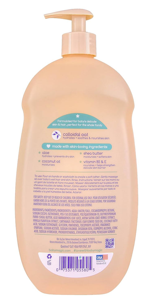 30 Oz (Pack 2) Baby Magic Soothing Hair & Body Wash, Vanilla & Oat, Fl