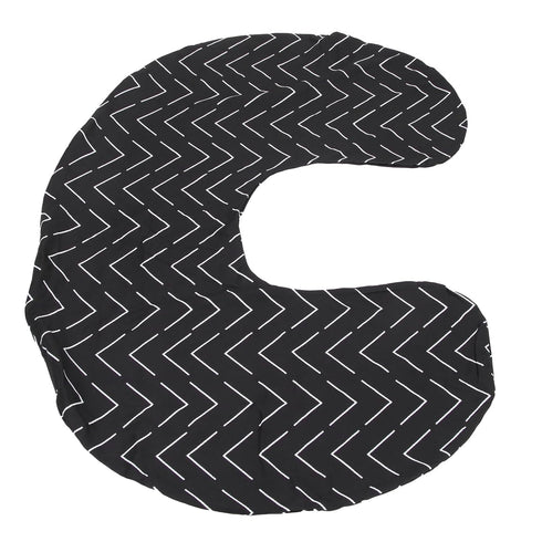 U-Shaped Nursing Pillow Cover - Black Geometric Print, Soft & Washable