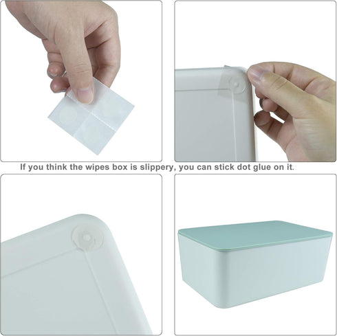 Green Lid Wet Wipe Dispenser - Tissue Storage Box for Home & Car