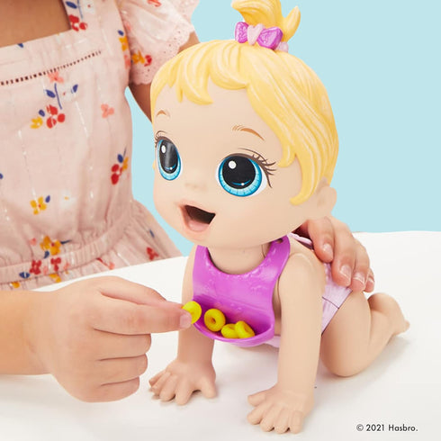 Baby Alive Lil Snacks Doll, Snack-Themed 8-Inch Baby Doll, Toy for Kids Ages 3 and Up, Blonde Hair