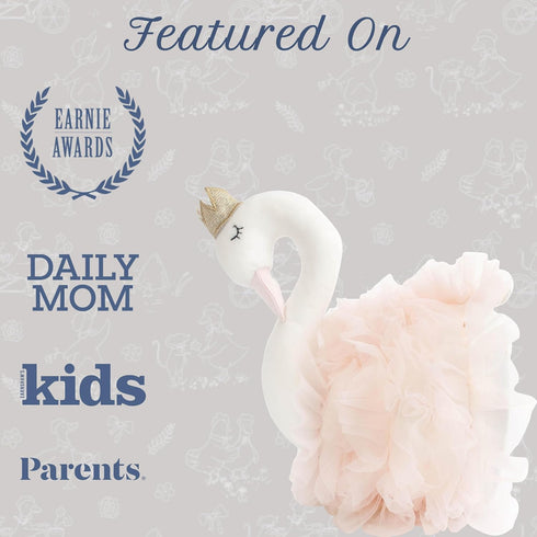 9-Inch MON AMI Princess Swan Stuffed Animal Head Wall Mount | Elegant Wall Dcor | Plush Swan with Crown | Luxury